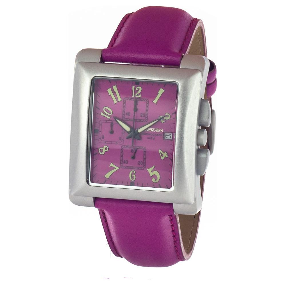 Chronotech Purple Leather Watch Chronotech Dim Gray