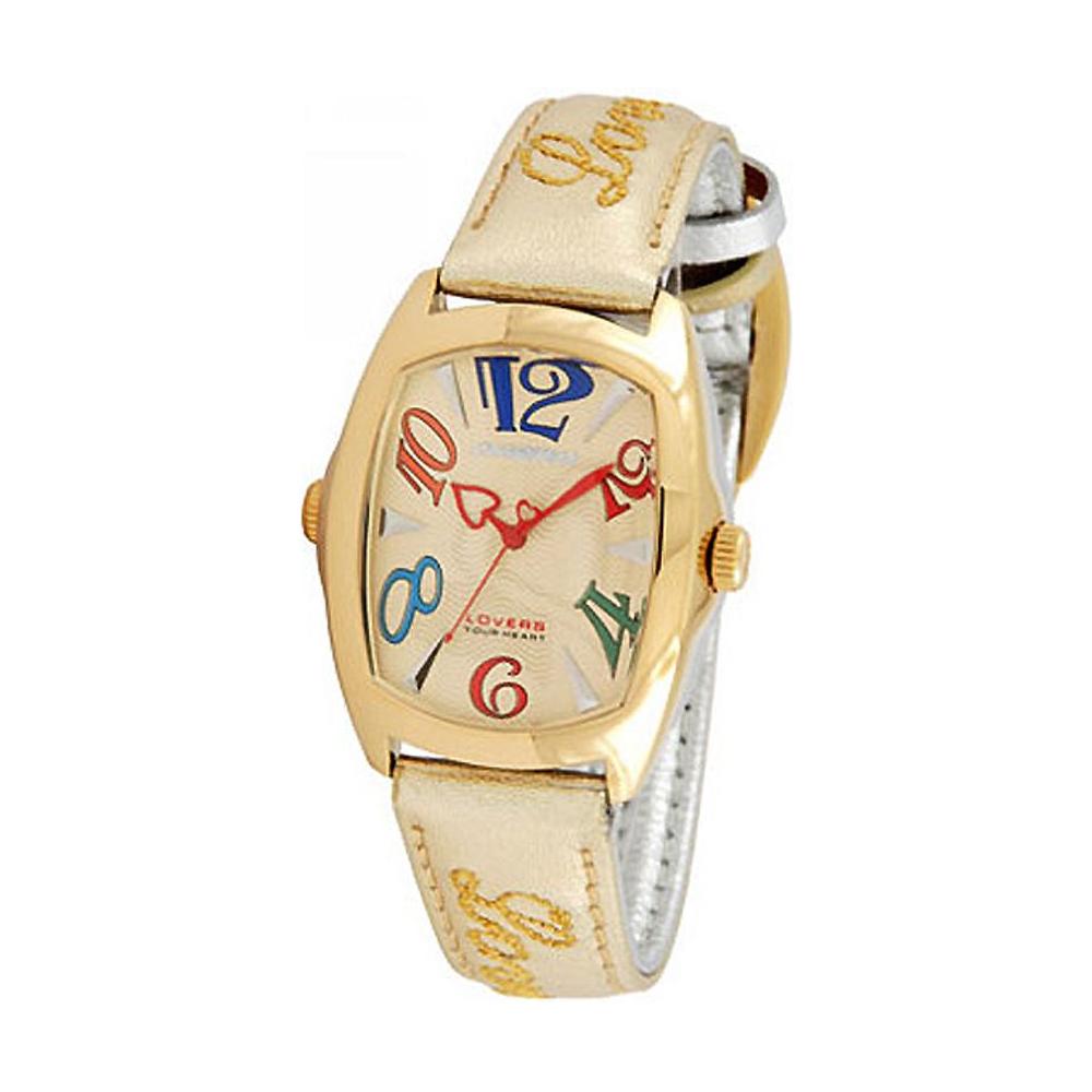 Chronotech Gold Leather Watch Chronotech Tan
