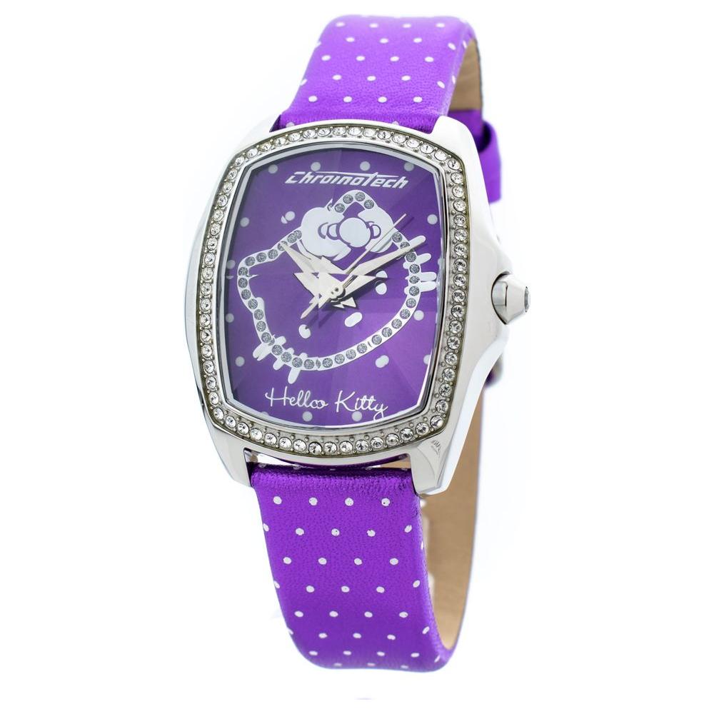 Chronotech Purple Leather Watch Chronotech Light Slate Gray