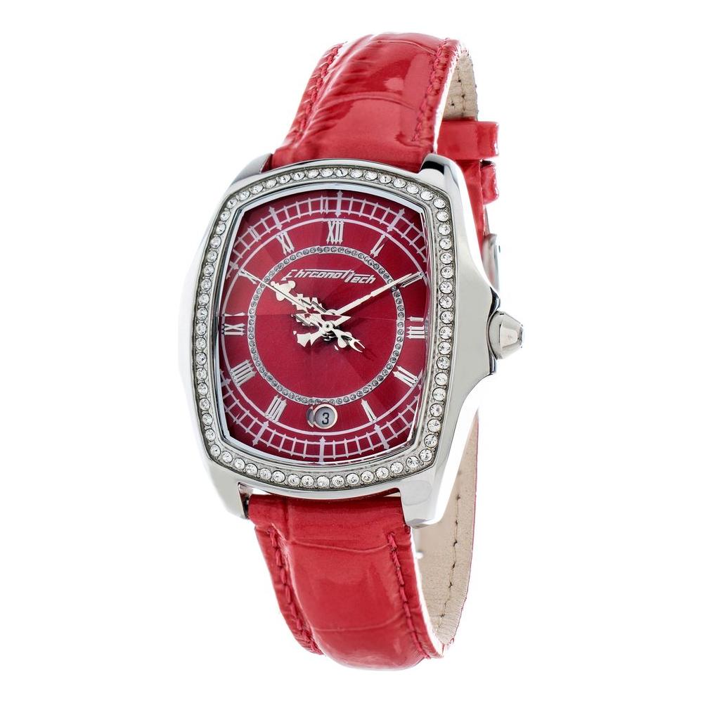 Chronotech Silver Leather Watch Chronotech Brown
