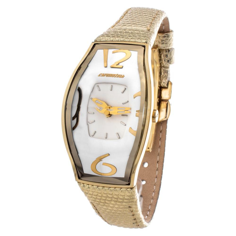 Chronotech Gold Leather Watch Chronotech Tan