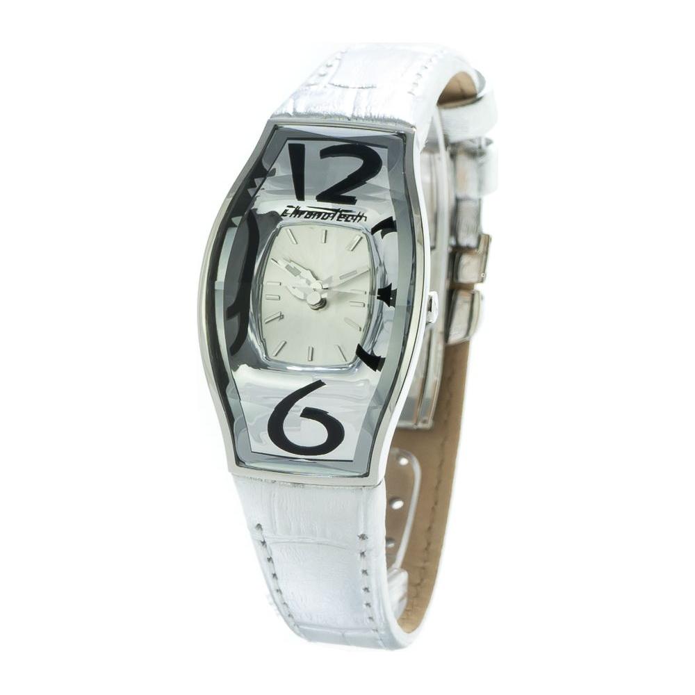 Chronotech Silver Leather Watch Chronotech Light Gray