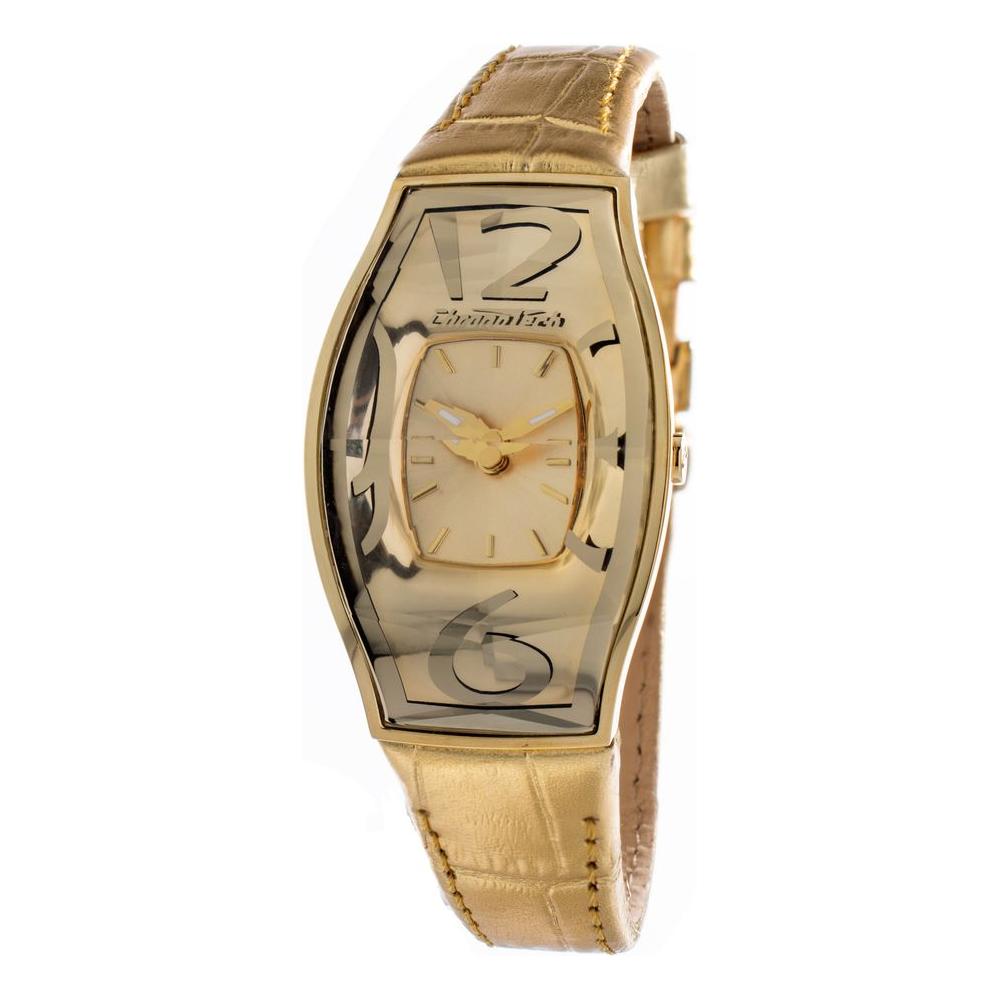 Chronotech Gold Leather Watch Chronotech Dark Khaki