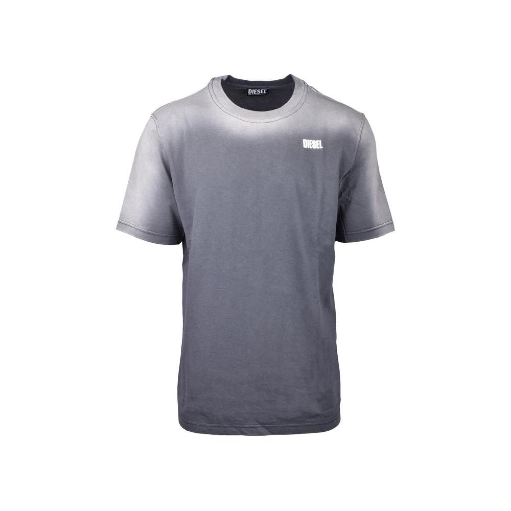 Diesel Gray Cotton T-Shirt Diesel Dim Gray