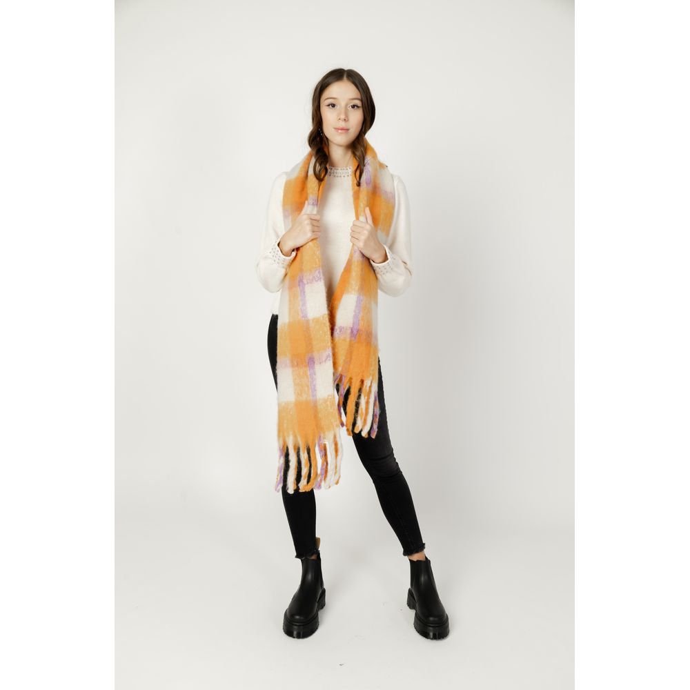 Only Orange Polyester Scarf Only Light Gray