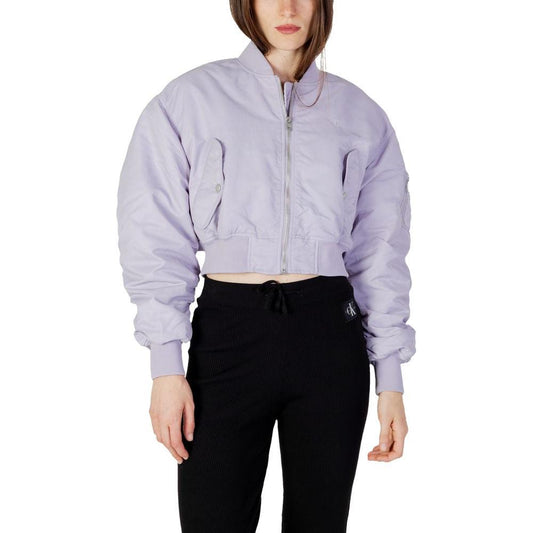Calvin Klein Jeans Purple Polyamide Jackets & Coat Calvin Klein Jeans Black