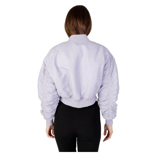 Calvin Klein Jeans Purple Polyamide Jackets & Coat Calvin Klein Jeans Black