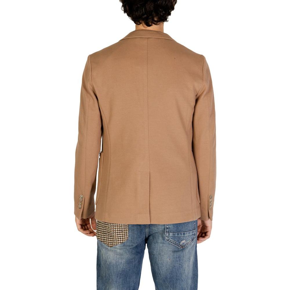 Gianni Lupo Beige Cotton Blazer Gianni Lupo Rosy Brown