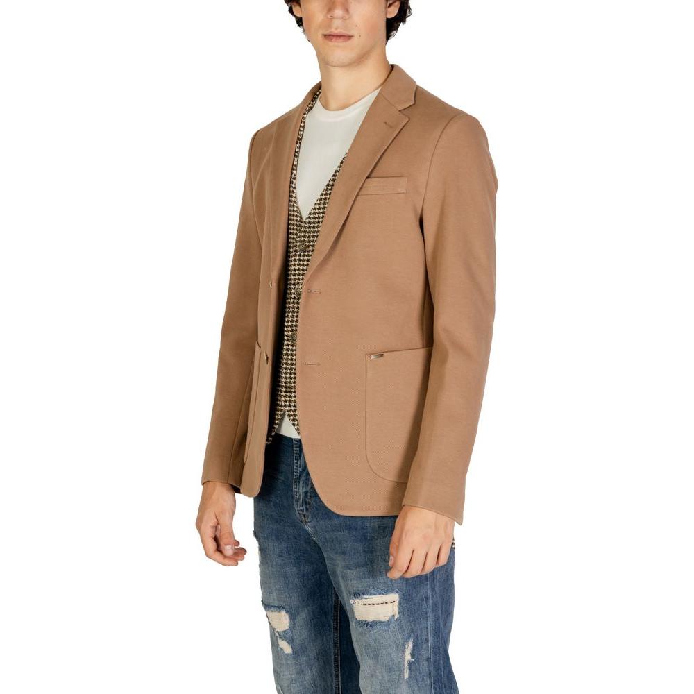 Gianni Lupo Beige Cotton Blazer Gianni Lupo Rosy Brown
