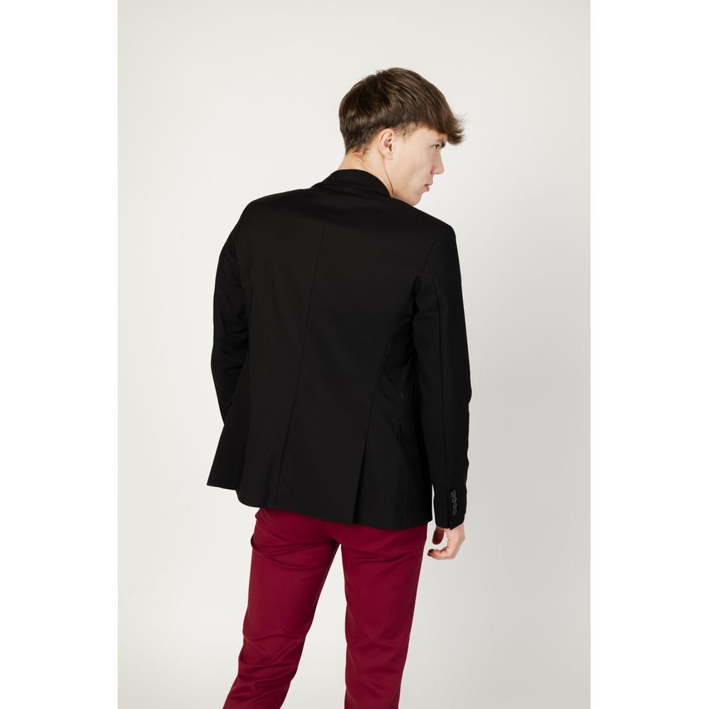 Gianni Lupo Black Cotton Blazer Gianni Lupo Black