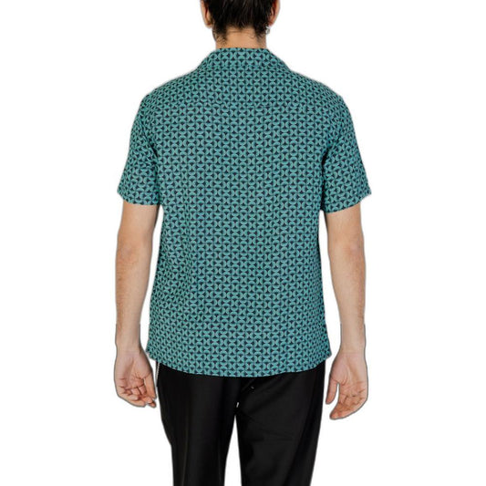 Gianni Lupo Turquoise Viscose Shirt Gianni Lupo Dim Gray