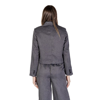 Jacqueline De Yong Gray Polyester Blazer