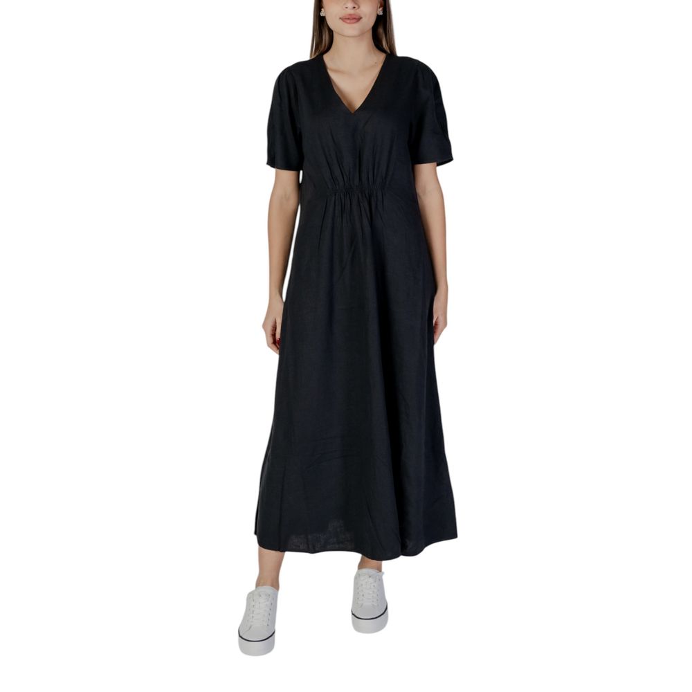 B.Young Black Linen Long Dress B.Young