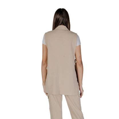 B.Young Beige Polyester Waistcoat