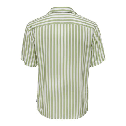 Only & Sons Green Viscose Shortsleeve Shirt