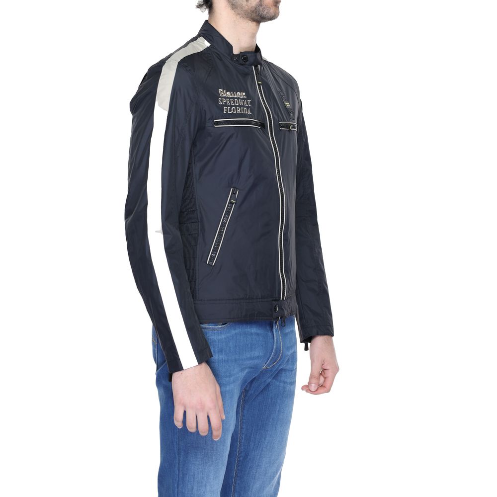 Blauer Black Polyamide Biker Jacket Blauer