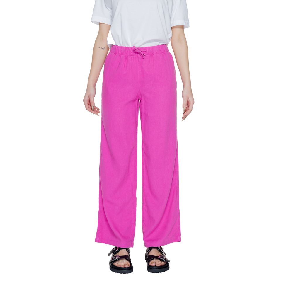 Only Pink Linen Casual Pants Only