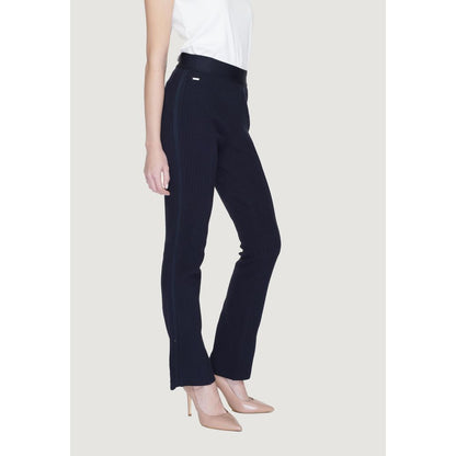 Street One Blue Cotton Flared Pants 1728,71956299936,Blue,Clothing,Flared Pants - Pants - Clothing,New with tags,Pants - Clothing,Street One,W34 | L30,W36 | L30,W38 | L30,W40 | L30,W42 | L30,Women