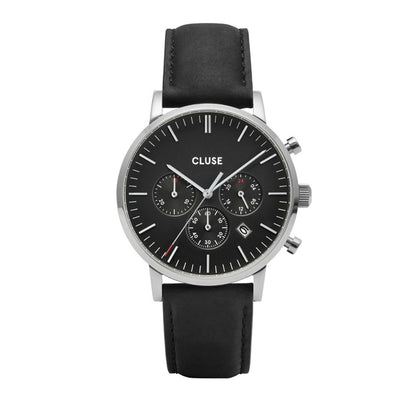 Cluse Black Leather Dress Watch Cluse