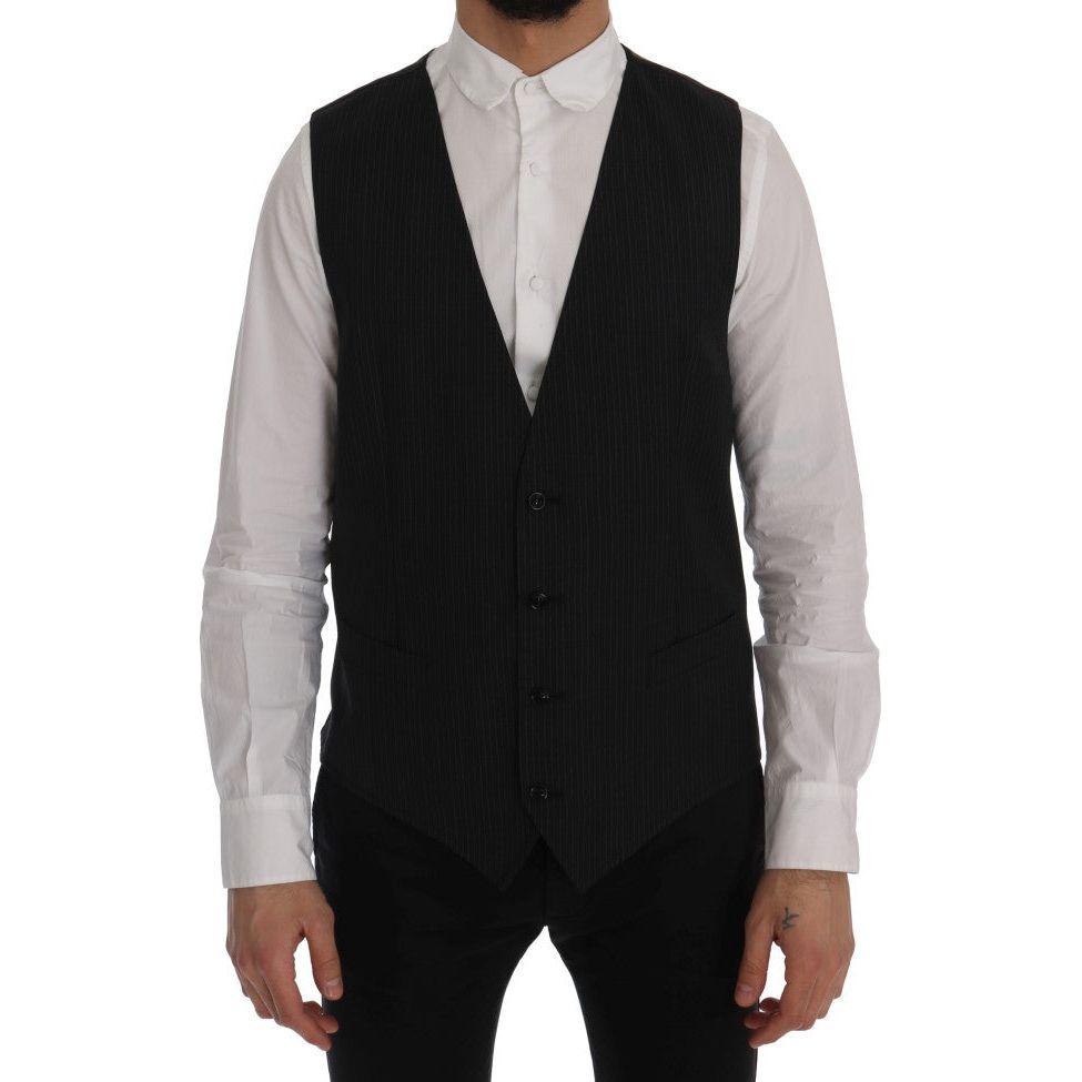 Dolce & Gabbana Gray Wool Stretch Vest 1728,3% Elastane,67345645728,Clothing,Dolce & Gabbana,Gray,IT52 | XL,Material: 97% Wool,Men,Men - Clothing,New with tags,Suits & Blazers - Clothing,Vests - Men - Clothing,Waistcoats - Suits & Blazers - Clothing