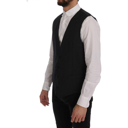 Dolce & Gabbana Gray Wool Stretch Vest 1728,3% Elastane,67345645728,Clothing,Dolce & Gabbana,Gray,IT52 | XL,Material: 97% Wool,Men,Men - Clothing,New with tags,Suits & Blazers - Clothing,Vests - Men - Clothing,Waistcoats - Suits & Blazers - Clothing