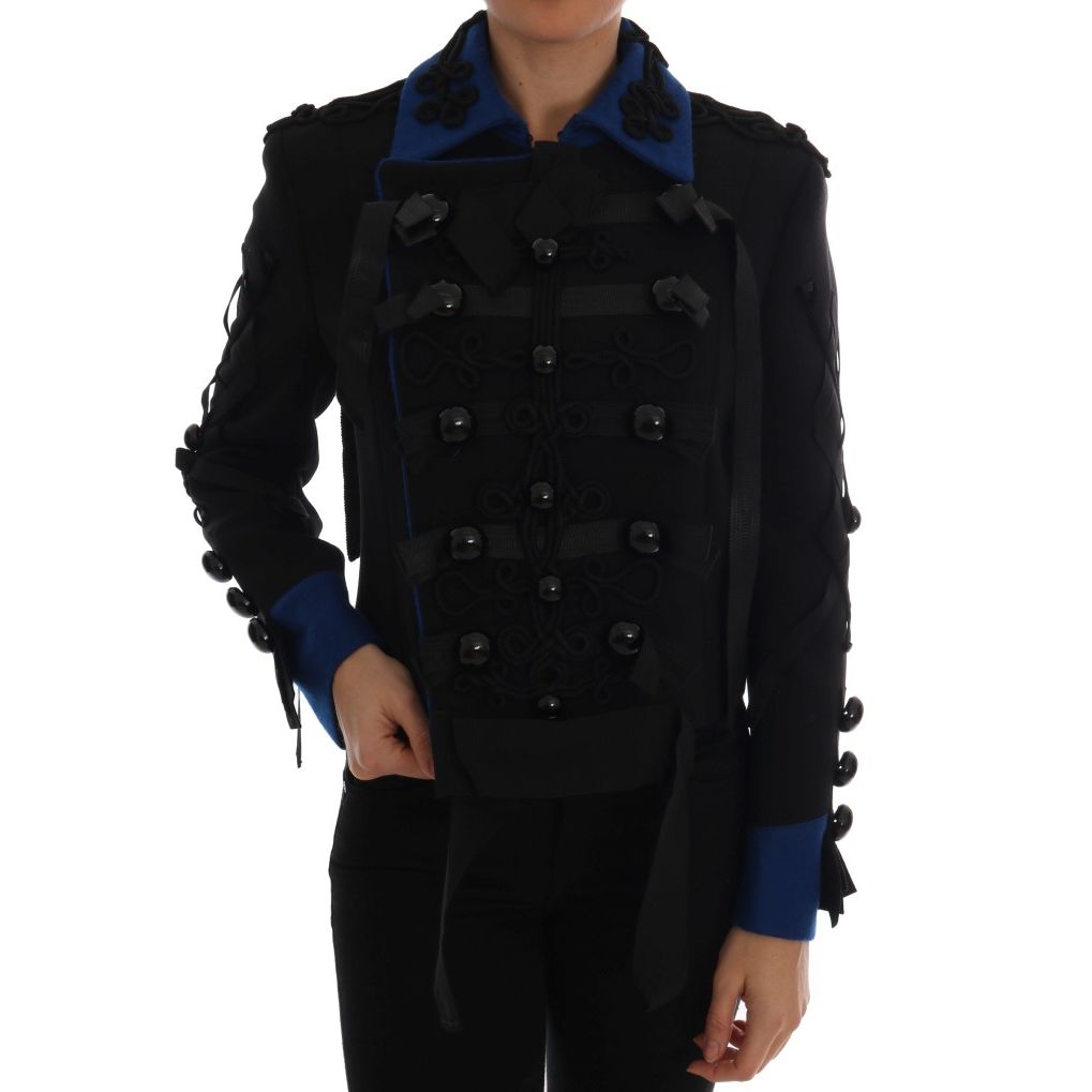 Dolce & Gabbana Black Wool Trench Jacket