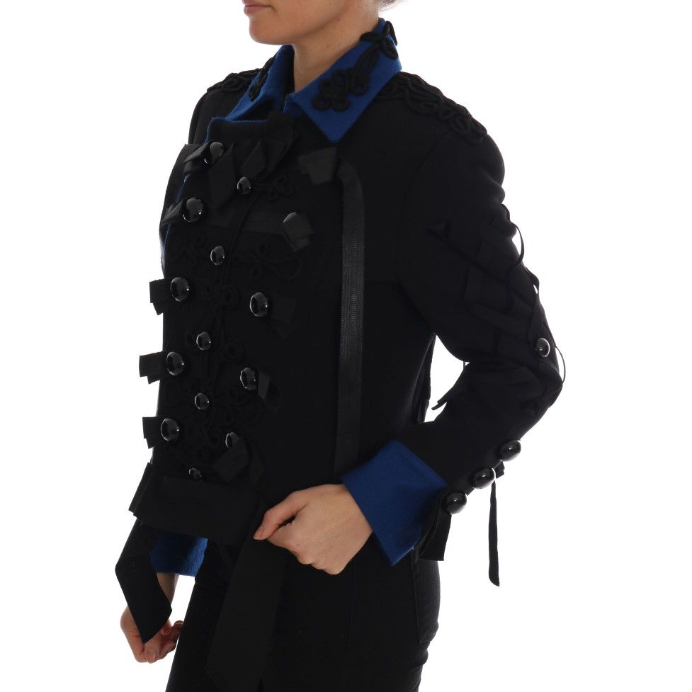 Dolce & Gabbana Black Wool Trench Jacket