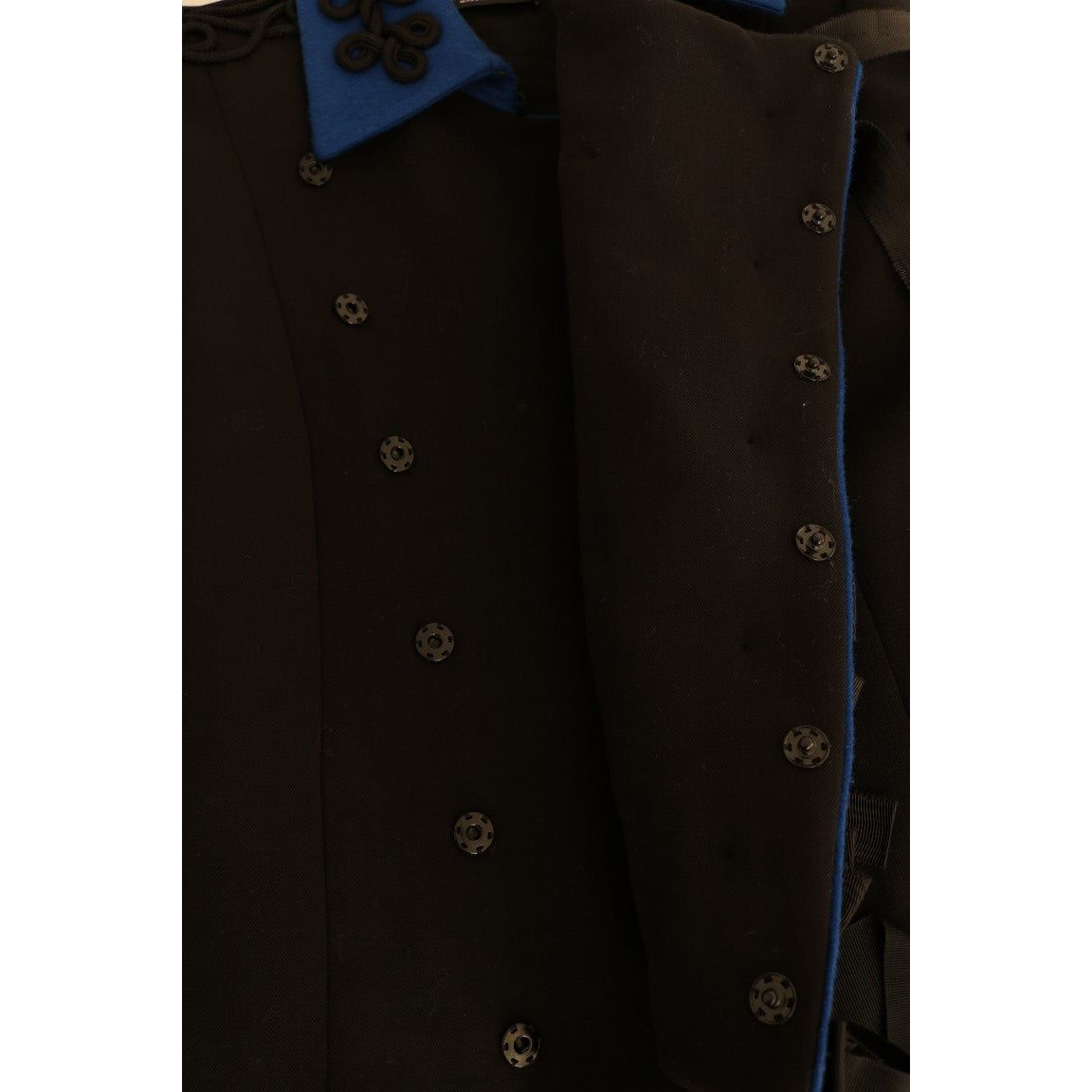 Dolce & Gabbana Chic Black & Blue Short Trench Jacket Dolce & Gabbana