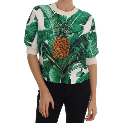 Dolce & Gabbana Pineapple Banana Sequins Crewneck Sweater