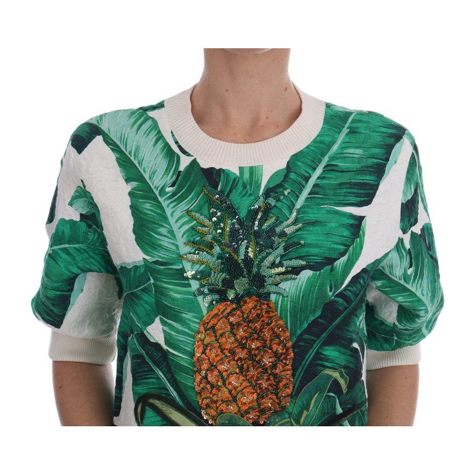 Dolce & Gabbana Pineapple Banana Sequins Crewneck Sweater