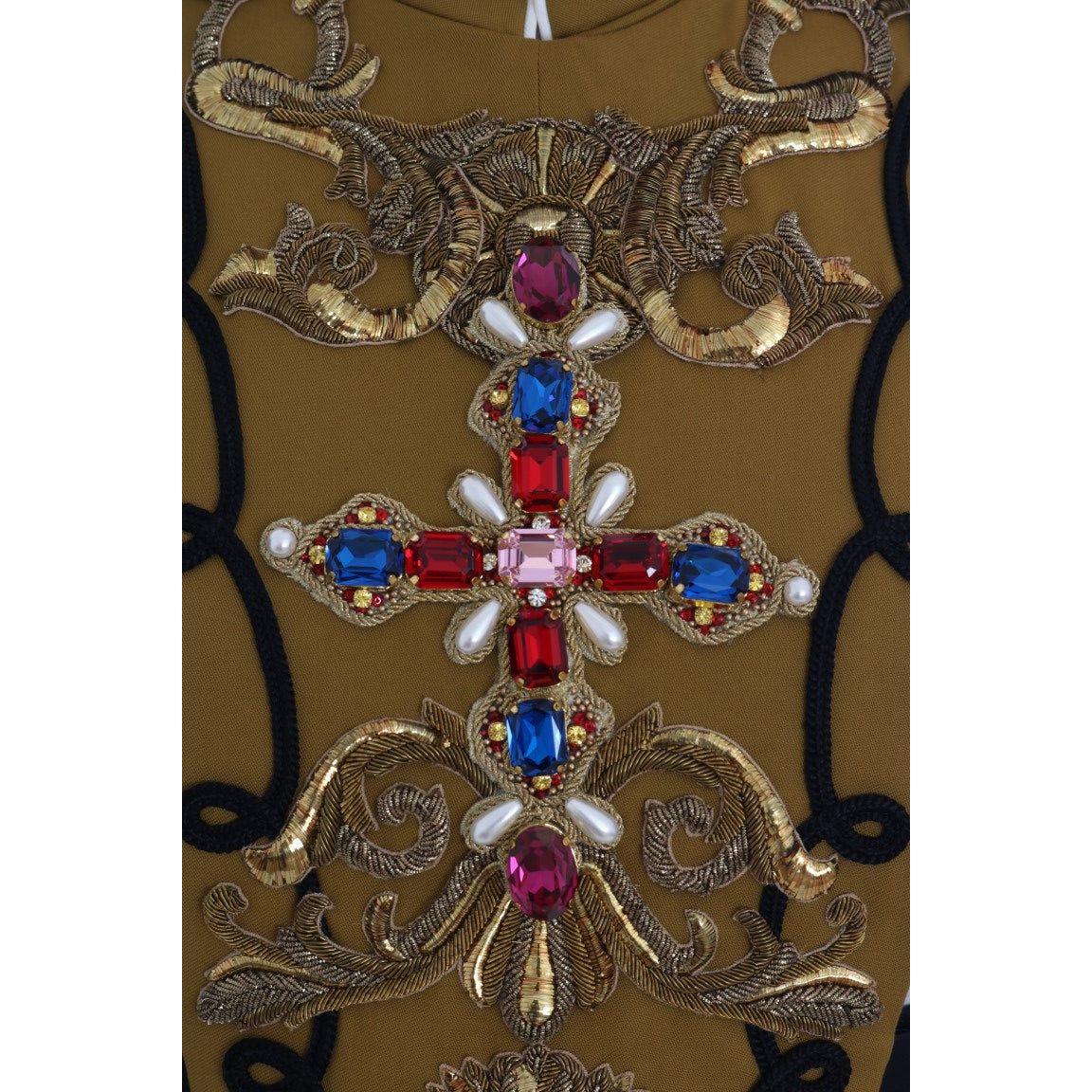 Dolce & Gabbana Runway Embellished Crystal Cross Vest Vest Jacket Dolce & Gabbana