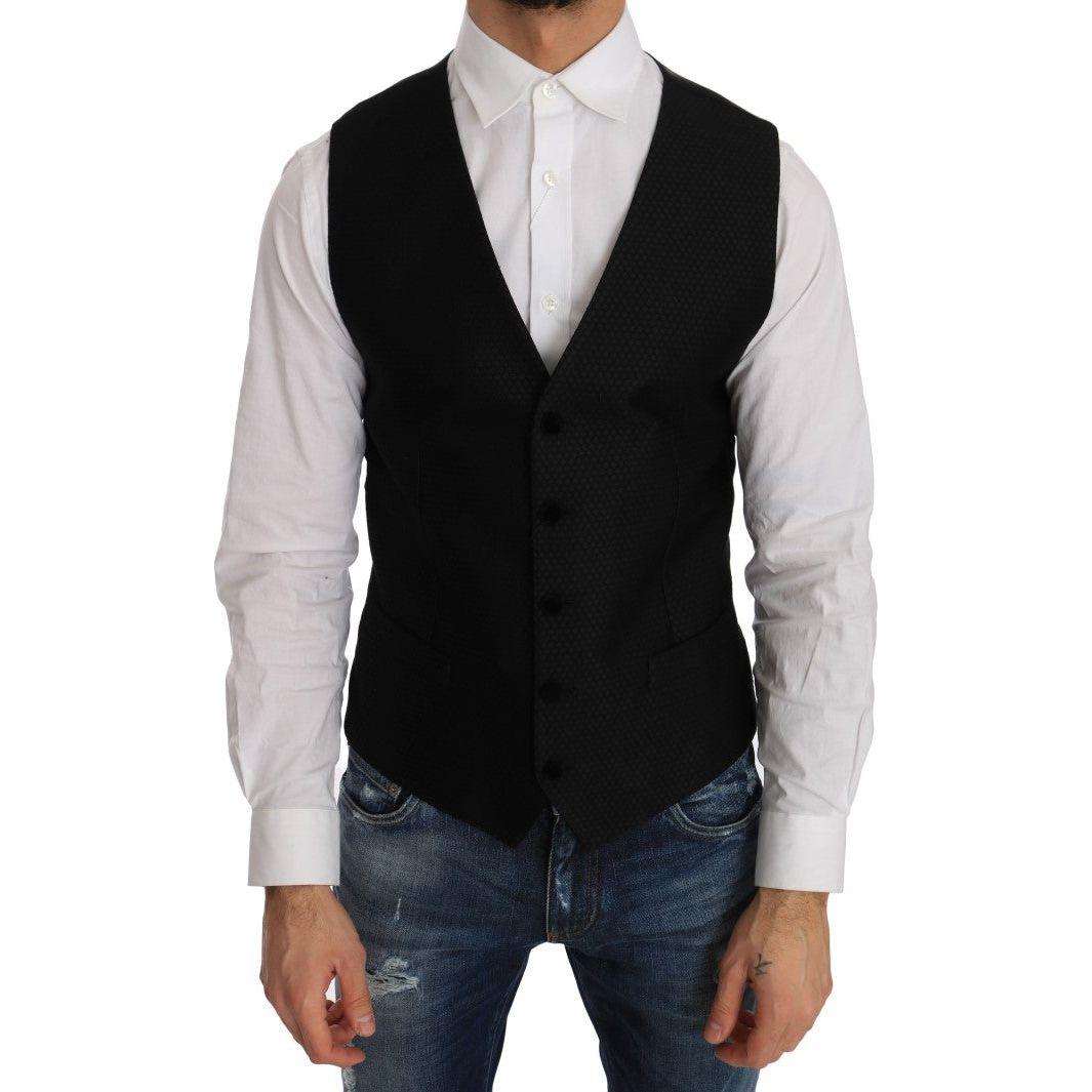 Dolce & Gabbana Black Polka Dot Pattern Vest