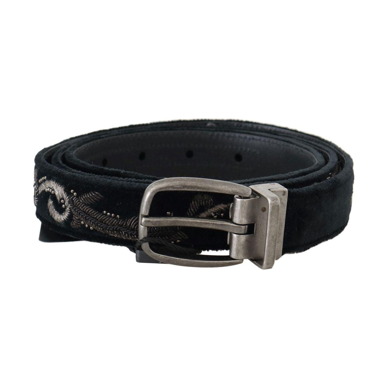 Dolce & Gabbana Elegant Black Cotton-Leather Men's Belt Belt Dolce & Gabbana