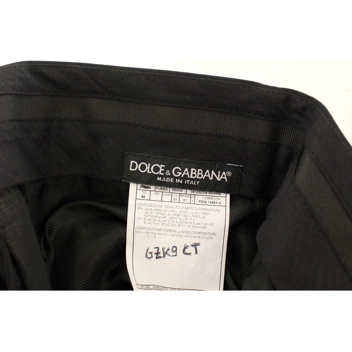 Dolce & Gabbana Elegant Pleated Black Wool Trousers Jeans & Pants Dolce & Gabbana