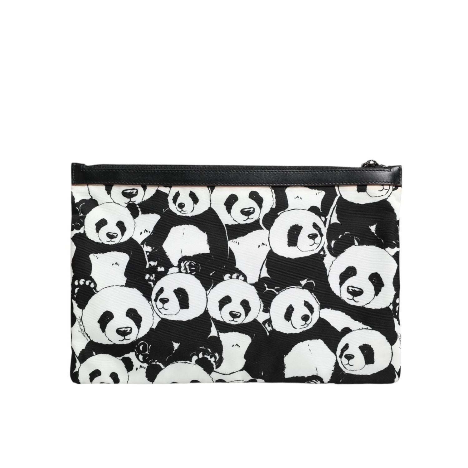 Dolce & Gabbana Black White Panda Pattern Clutch Pouch Bag
