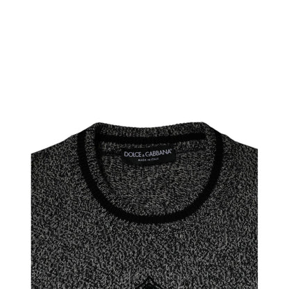 Dolce & Gabbana Gray Crown King Cashmere Pullover Sweater