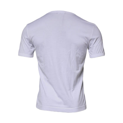 Dolce & Gabbana White Panda King Cotton Crew Neck T-shirt