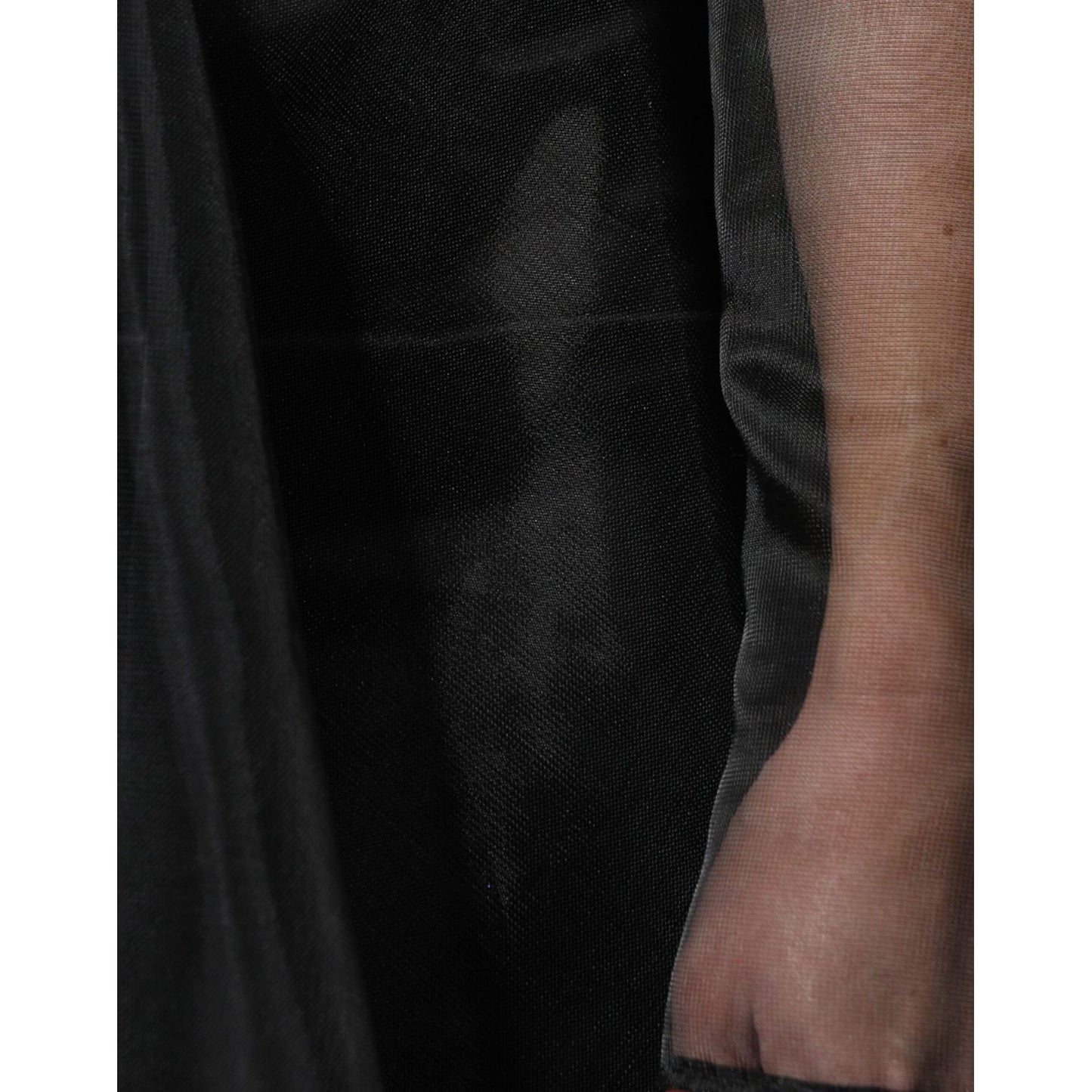 Dolce & Gabbana Black Tulle A-line Midi Cocktail Gown Dress