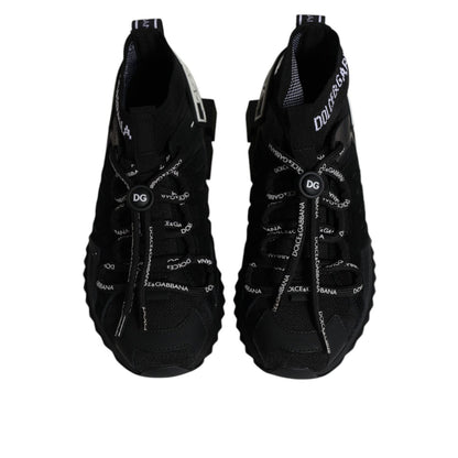 Dolce & Gabbana Black Sorrento Socks Logo Sneakers Shoes