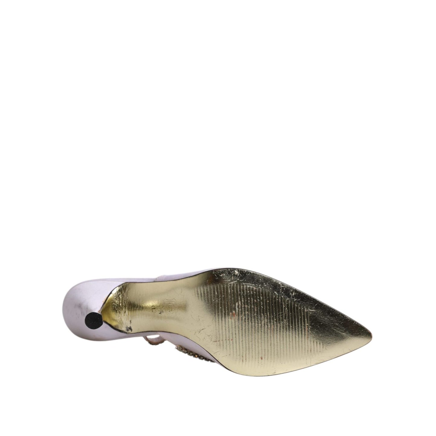 Dolce & Gabbana White Strass Crystal Slingbacks Pumps Shoes