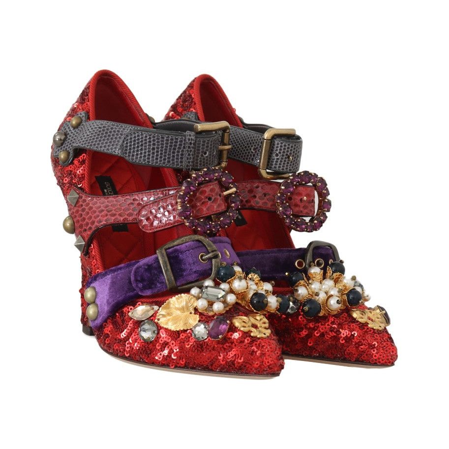 Dolce & Gabbana Red Bellucci Alta Moda Embellished Pumps Dolce & Gabbana