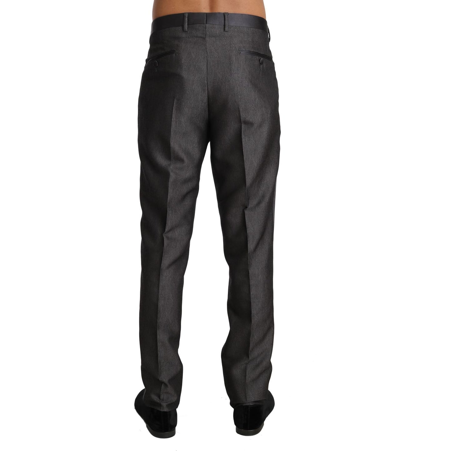 Dolce & Gabbana Elegant Patterned Gray Wool Blend Trousers Dolce & Gabbana