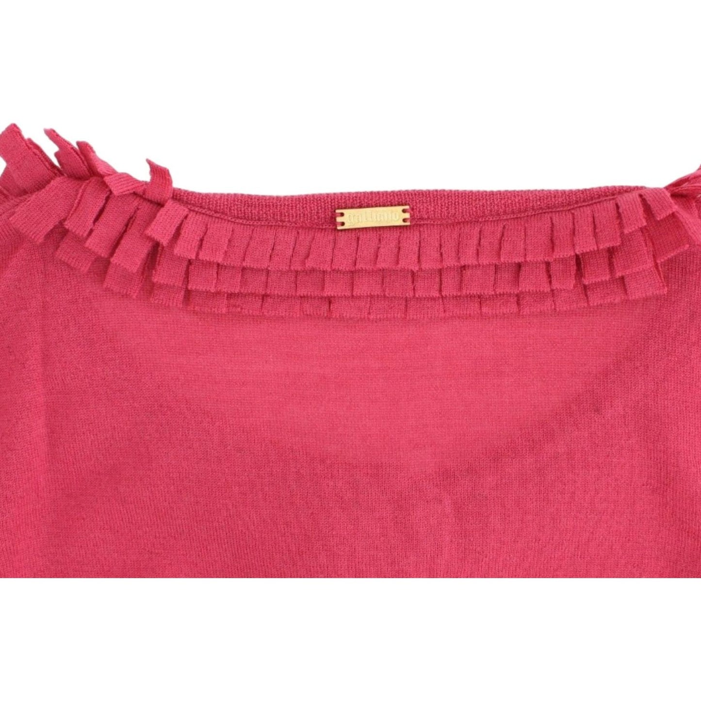 Ruffle Detail Wool Cardigan in Pink John Galliano