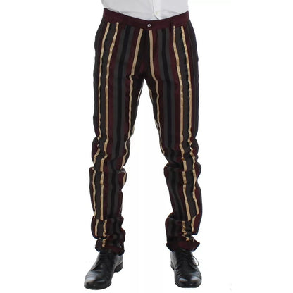 Dolce & Gabbana Multicolor Striped Runway 3 Piece Slim Fit Vest Suit