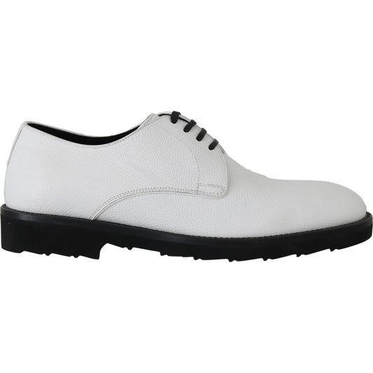 Dolce & Gabbana Elegant White Formal Leather Shoes Dolce & Gabbana