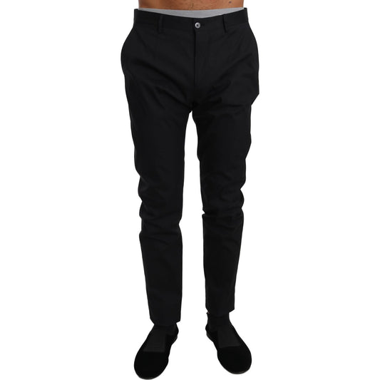 Dolce & Gabbana Elegant Black Formal Wool-Blend Trousers Jeans & Pants Dolce & Gabbana