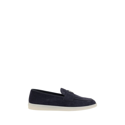 Prada Blue Calf Leather Bos Taurus Slip-On Loafers 1728,72470364320,Blue,EU 38 | US 5,EU39/US6,EU44/US11,Loafers - Shoes,Men,New with tags,Prada,Shoes,Slip-On Loafers - Loafers - Shoes