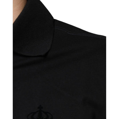 Dolce & Gabbana Black DG Collared Short Sleeves Polo T-shirt