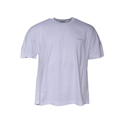 Balenciaga White Logo Cotton Jersey Crew Neck Short Sleeves T-shirt Balenciaga