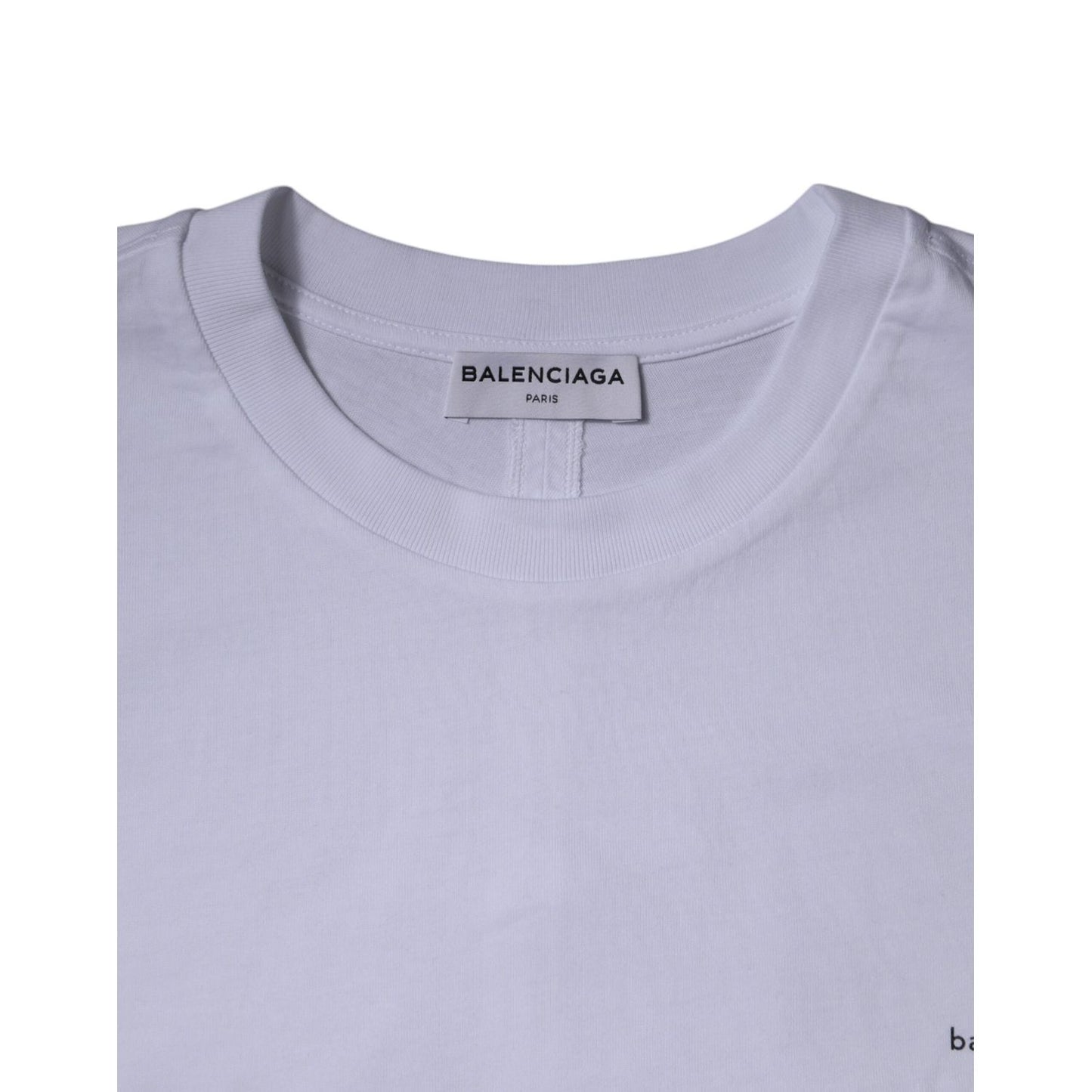 Balenciaga White Logo Cotton Jersey Crew Neck Short Sleeves T-shirt Balenciaga
